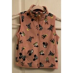 Disney Micky Minnie Fleece Vest Girls S 6/7 Disney Pockets